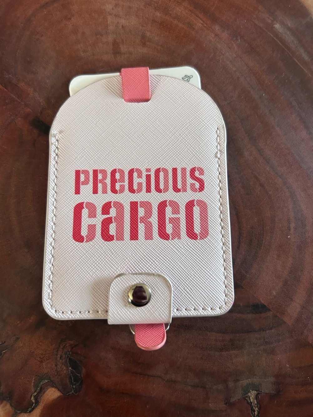 Olivia M Pink and Coral Luggage Tag - 'Love At First Flight'